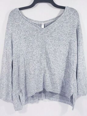 Gilligan & O'Malley Heather Gray V-Neck 3/4 Sleeve Pajama Top